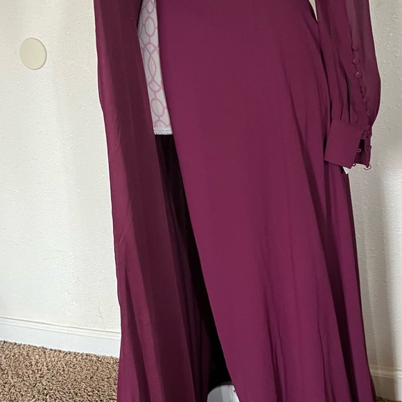 Lulu's My Whole Heart Long Sheer Button Sleeve Maxi Wrap Dress - Picture 11 of 15